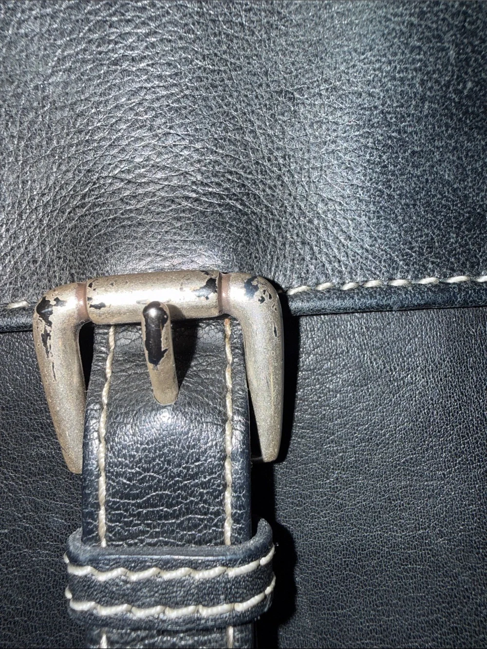 Vintage Fossil Black Leather Mini Crossbody Bag